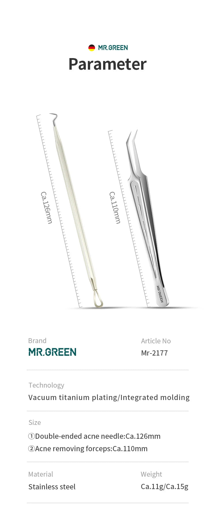 MR.GREEN Acne Remover Needles Blackhead Removal Pimple