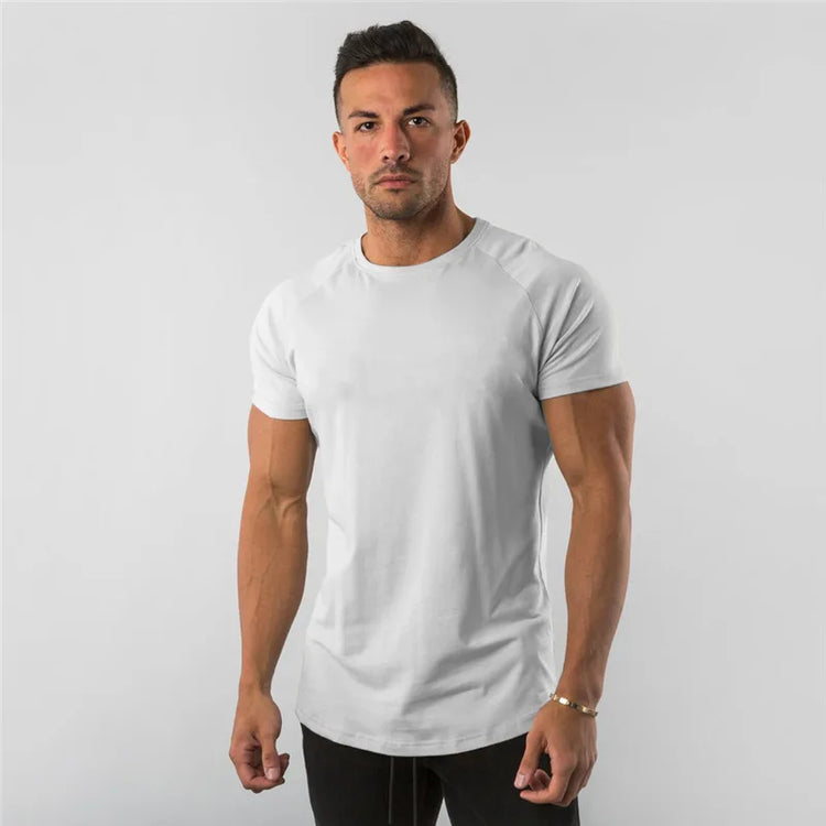 Fitness T-Shirt Men Bodybuilding Short Sleeve Sport Running
