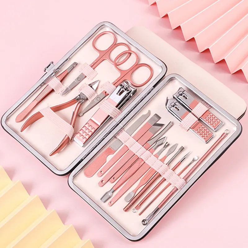 New Rose Gold& Black Nail Scissors Set Nail Clippers