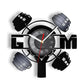 Fitness Wall Clock Vinyl Record LED Backlight Design