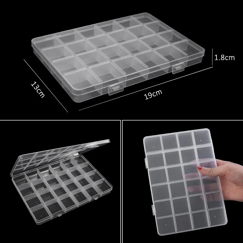 Transparent Plastic Storage Jewelry Box Compartment