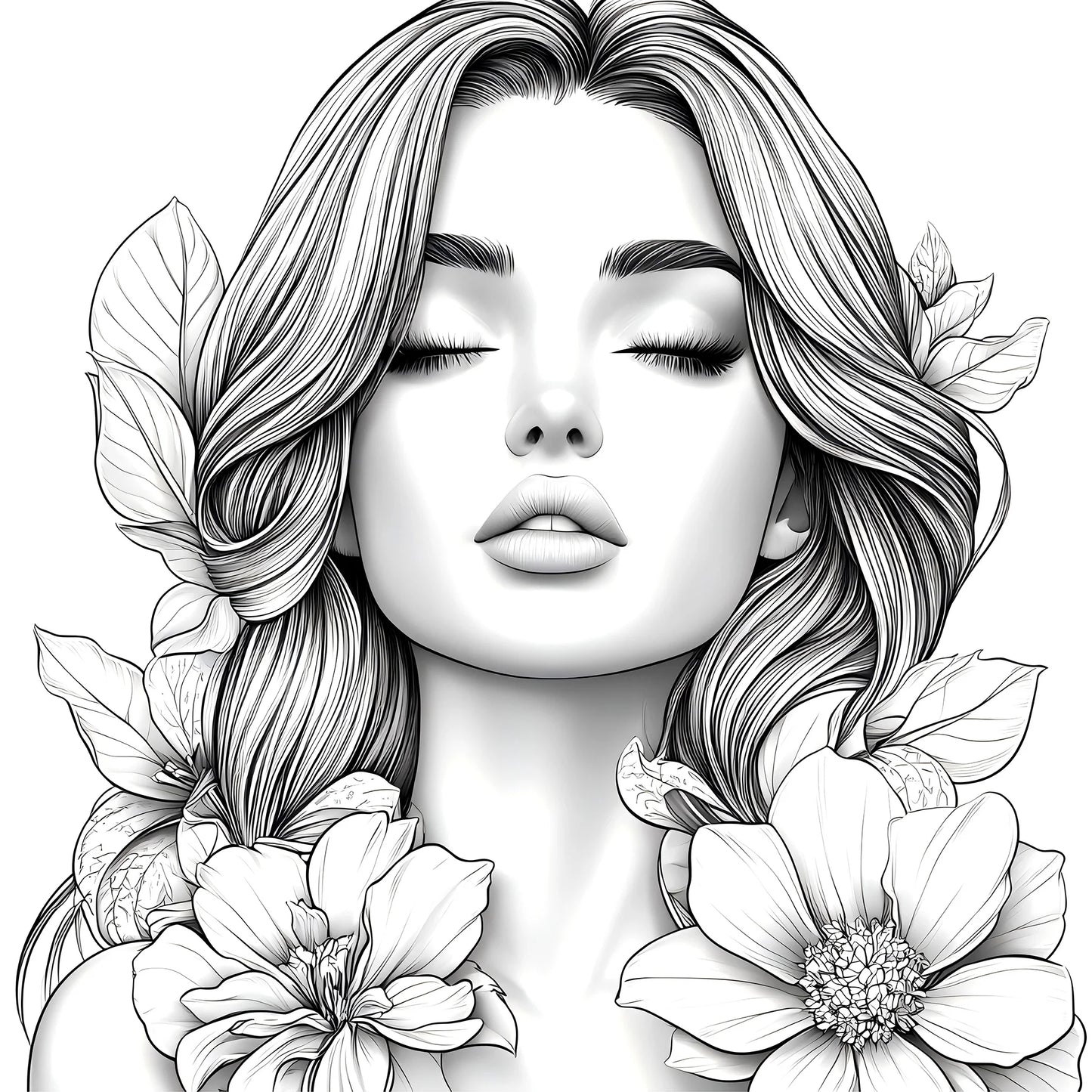 Beautiful Women in Bloom for Makeup Practice