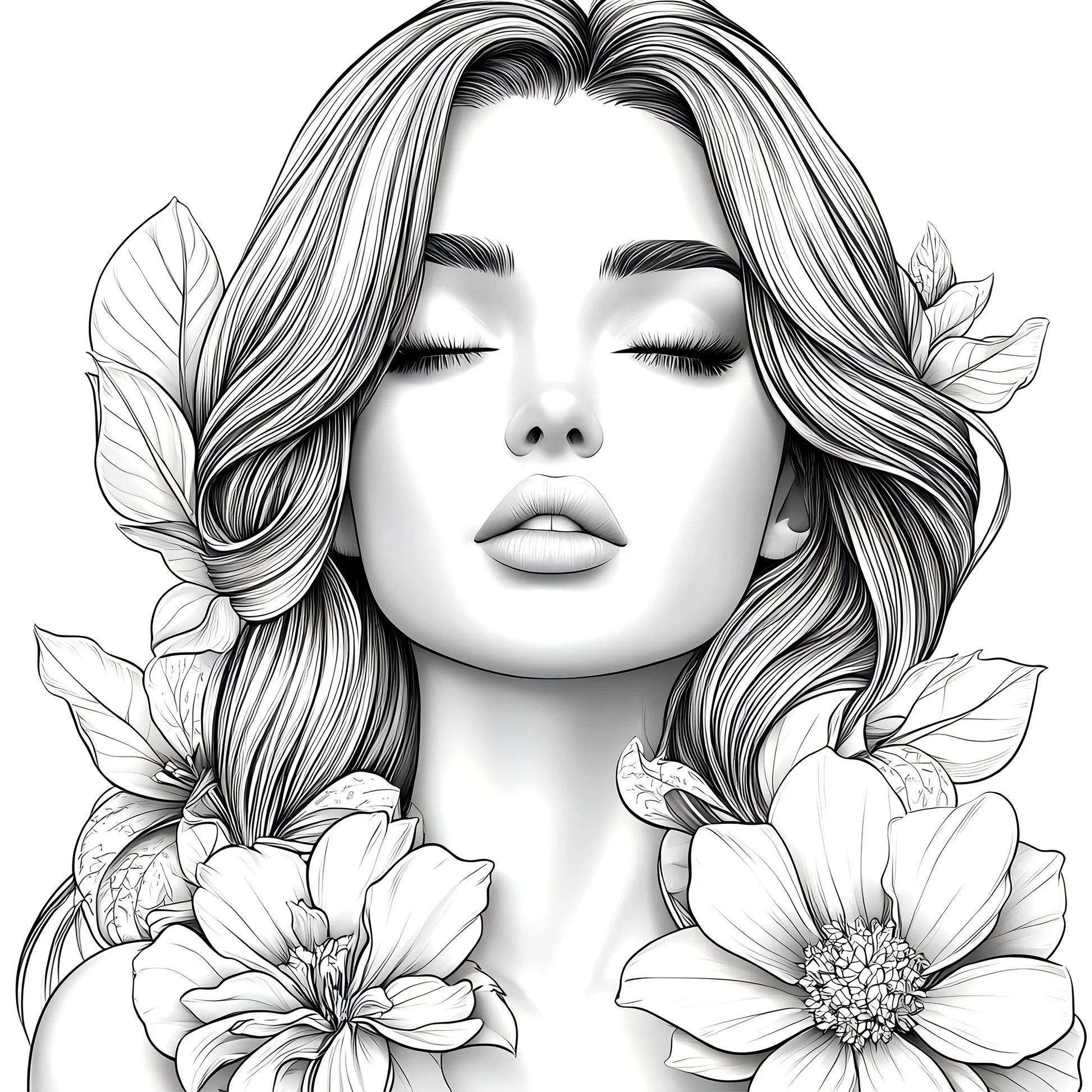 Beautiful Women in Bloom for Makeup Practice