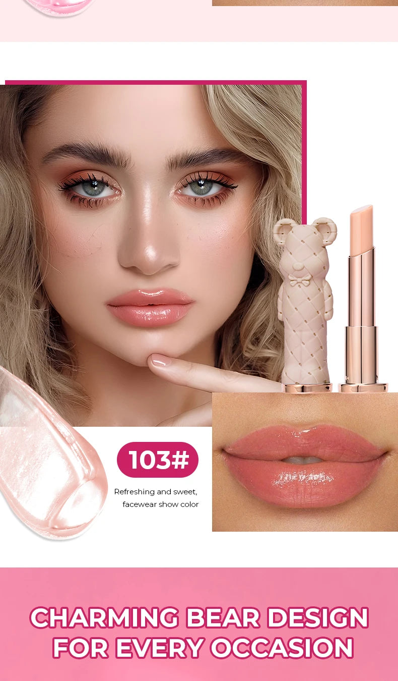 Beauty Glazed Bear Moisturizing Lipstick Colored Lip Balm