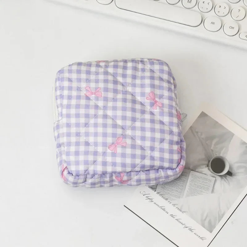 Heart Print Sanitary Napkins Storage Bag Feminine Period