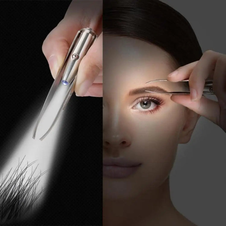 Stainless Steel Eyebrow Clip with LED Light