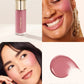 Rare Beauty Liquid Blush in soft pinch liquid blush shades. Models showcasing happy, healthy glow with vibrant blush.