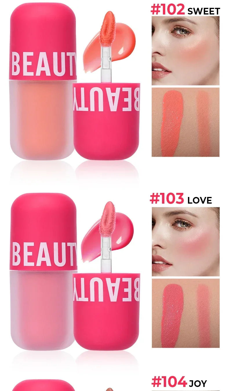 BEAUTY GLAZED 5 Colors Blush Serum Long Lasting Waterproof