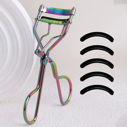 1 portable eyelash curler with 5 silicone pads