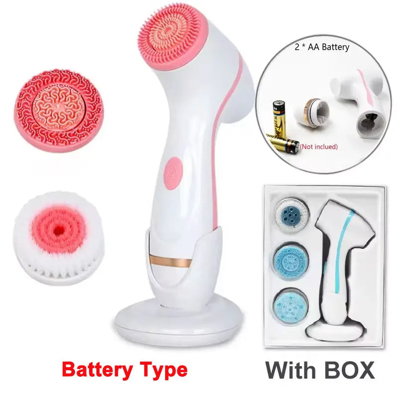 3 In 1 Electric Cleansing Brush Vibrations Facial Cleaner