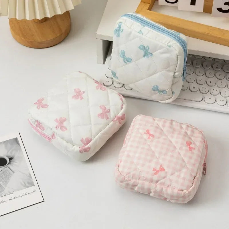Heart Print Sanitary Napkins Storage Bag Feminine Period