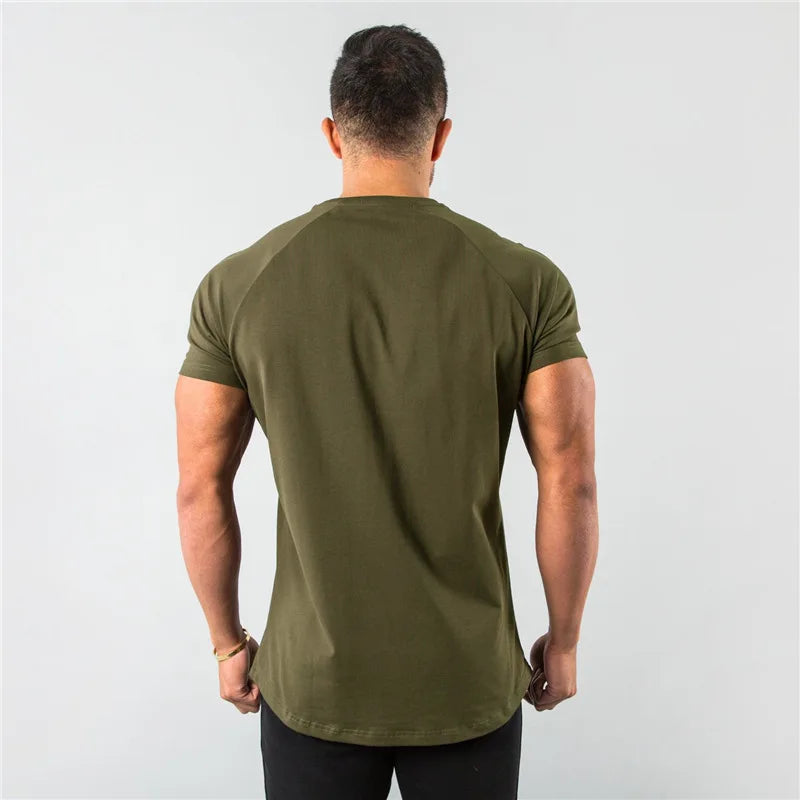 Fitness T-Shirt Men Bodybuilding Short Sleeve Sport Running