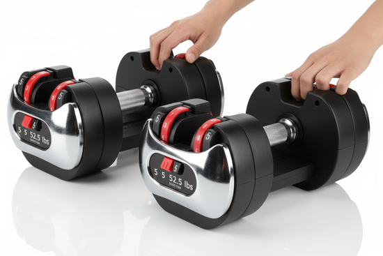 Adjustable Dumbbells Set - 5-52.5 lbs Quick Change