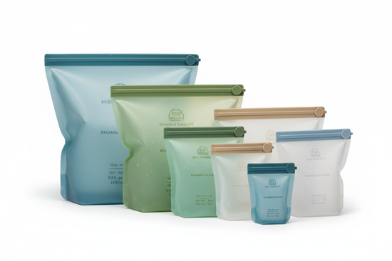 Reusable Silicone Food Storage Bags - 4-Pack Eco-Friendly