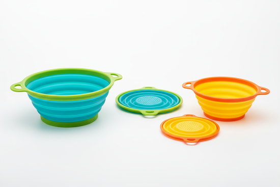 Collapsible Silicone Colander Set - 2 Pack Space Saving