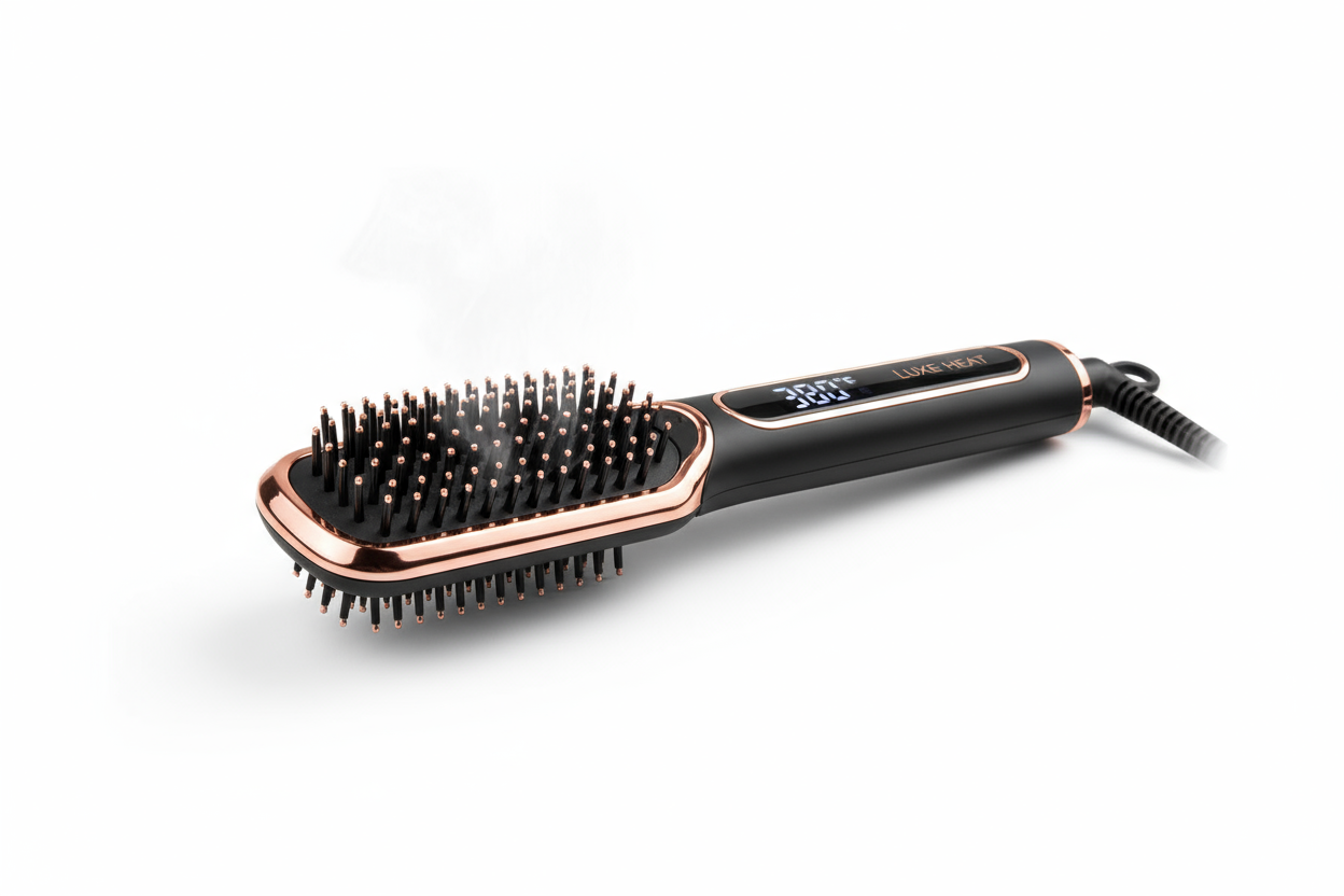 Hair Straightener Brush - Ceramic Ionic Straightening